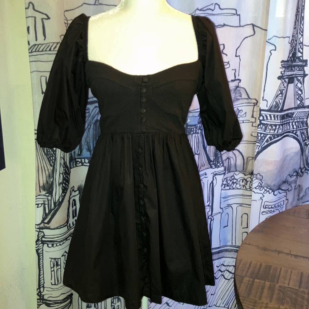 Maeve Anthropologie Puffed-Sleeved Sweetheart Mini Dress - Picture 5 of 15